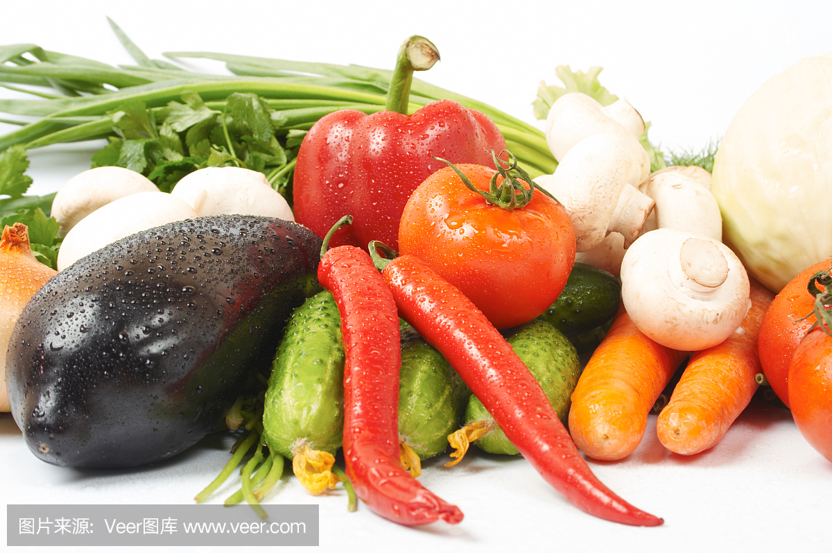 綠色物質(zhì)。新鮮蔬菜。