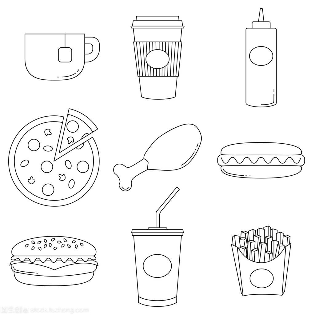 垃圾食品徽標(biāo)收藏海報(bào)